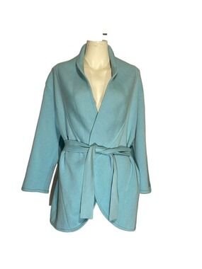 Madison Open Front Blue Cardigan Sweater Sz XL